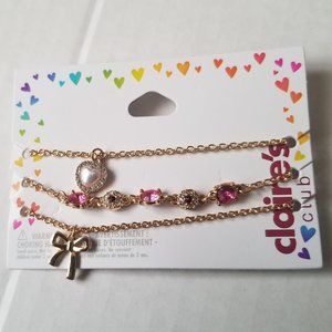 Gold Bracelets with Charms Trio